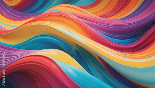 Abstract Vibrant Wave Art: AI-Generated Colorful Swirls