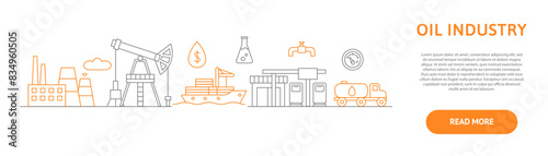 Oil industry Concept extraction production refinery and transportation oil