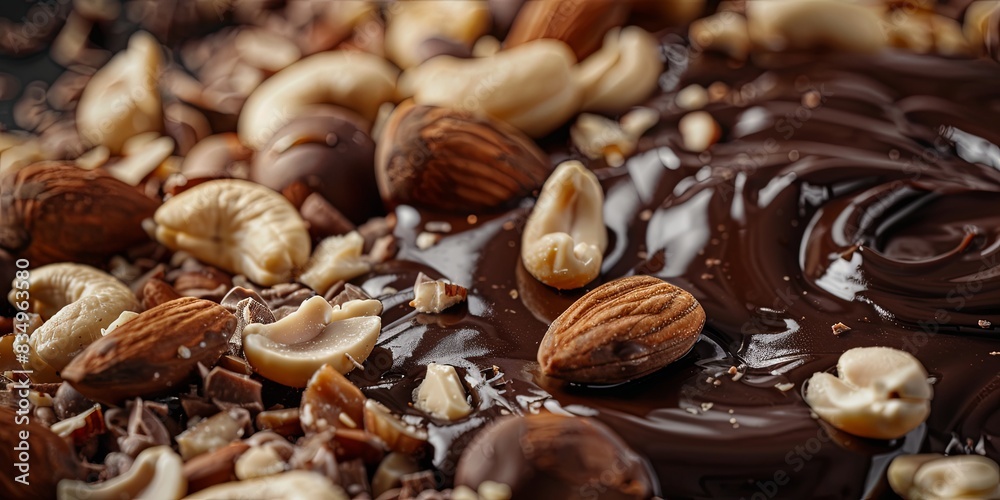 Tempting Melted Chocolate Symphony with Nuts