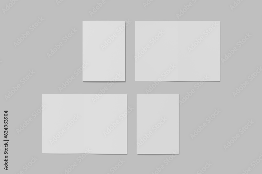 bifold brochure illustration for mockup. 3D Render bifold brochure illustration for mockup. 3D Render