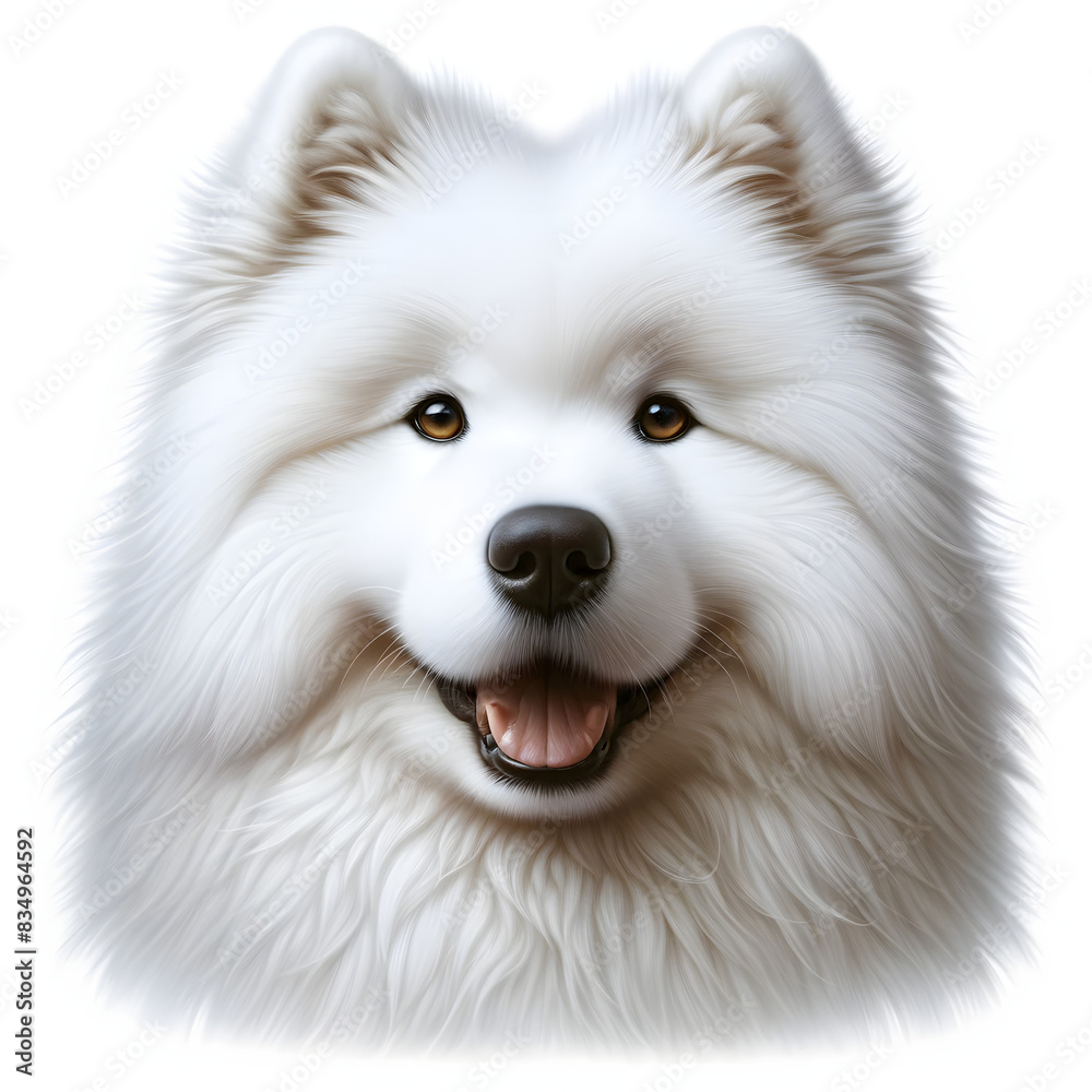 Samoyed isolated dog face Samoyed isolated dog face