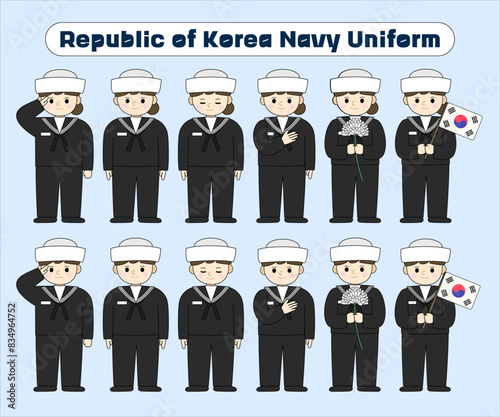 대한민국 호국보훈의 달 벡터 일러스트 템플릿 (현충일, 국군의 날, 625 전쟁, 연평해전, 육군, 해군, 공군, 한국 군인, 군복, 모자, 장교, 여군, 무궁화, 태극기, 현충원, 전쟁기념관, 국가유공자, 보훈가족)