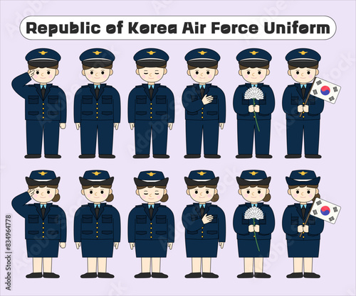대한민국 호국보훈의 달 벡터 일러스트 템플릿 (현충일, 국군의 날, 625 전쟁, 연평해전, 육군, 해군, 공군, 한국 군인, 군복, 모자, 장교, 여군, 무궁화, 태극기, 현충원, 전쟁기념관, 국가유공자, 보훈가족)