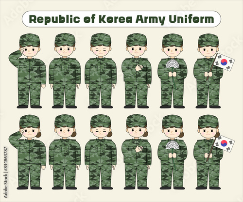 대한민국 호국보훈의 달 벡터 일러스트 템플릿 (현충일, 국군의 날, 625 전쟁, 연평해전, 육군, 해군, 공군, 한국 군인, 군복, 모자, 장교, 여군, 무궁화, 태극기, 현충원, 전쟁기념관, 국가유공자, 보훈가족)