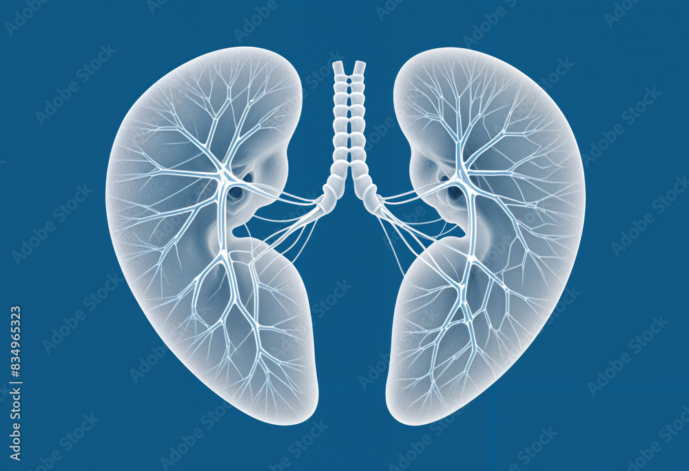 a blue illustration of a human heart with the organs labeled in white a blue illustration of a human heart with the organs labeled in white