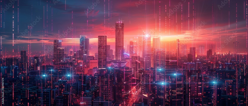 Futuristic technology city, digital buildings, advanced smart city Futuristic technology city, digital buildings, advanced smart city