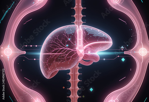 the human liver is shown in a futuristic design