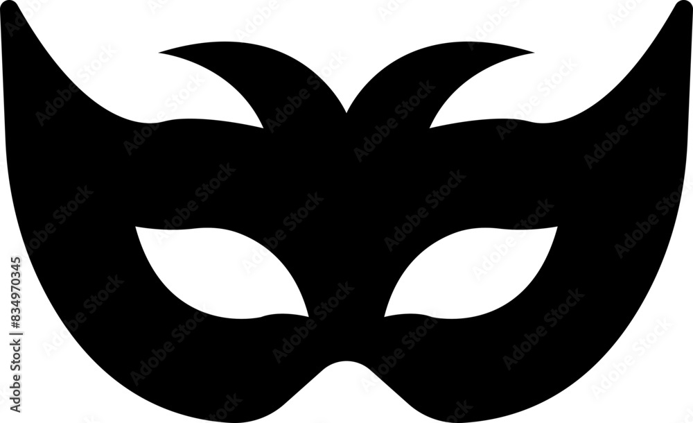 Carnival masks silhouettes. Black fill icon of masquerade mask for party, parade and carnival for Mardi Gras and Halloween. Fantasy ornate face mask symbol element isolated on transparent background. Carnival masks silhouettes. Black fill icon of masquerade mask for party, parade and carnival for Mardi Gras and Halloween. Fantasy ornate face mask symbol element isolated on transparent background.