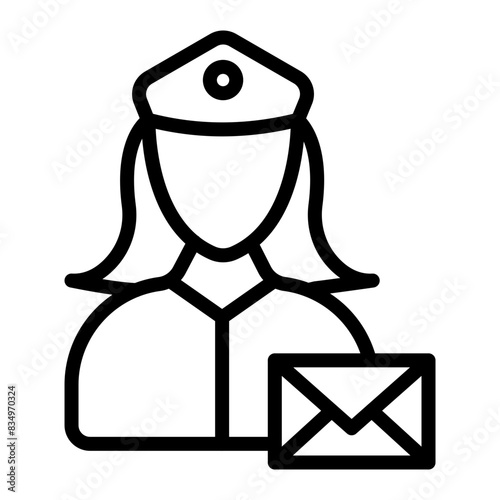 Post Women Vector Line Icon design