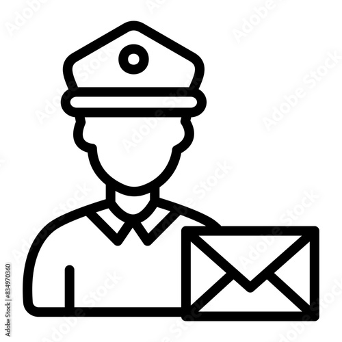 Postman Vector Line Icon design