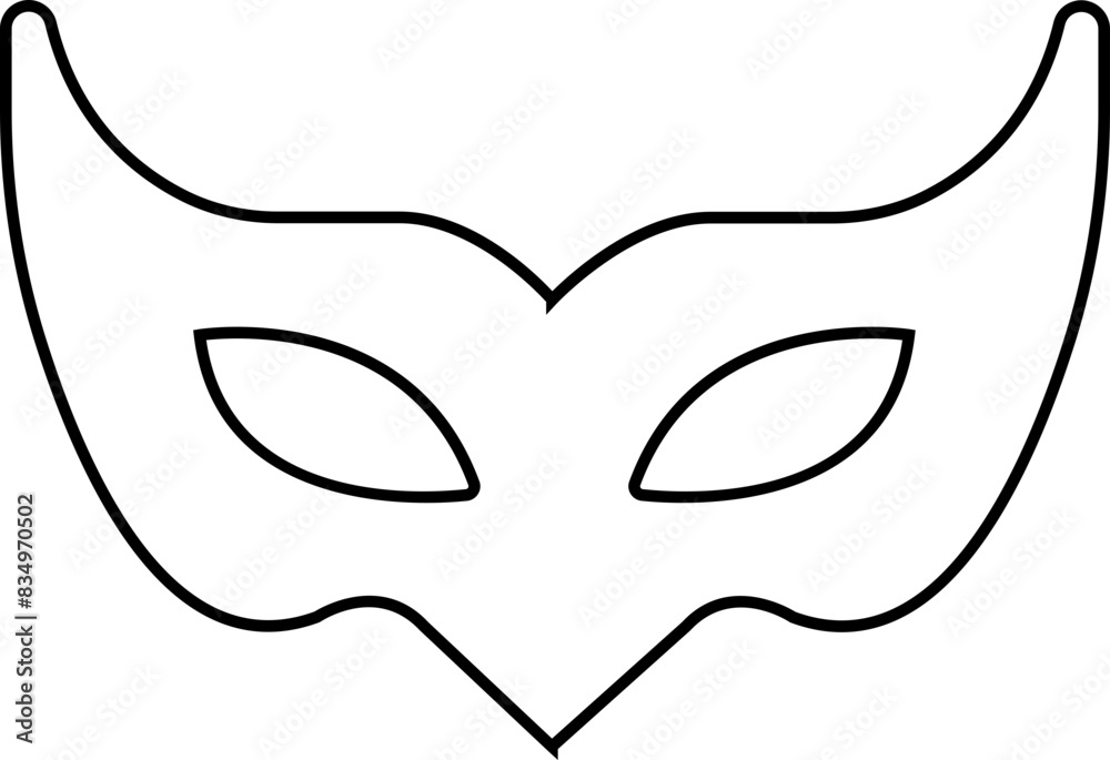 Carnival mask silhouettes. Black line icon of masquerade mask for party, parade and carnival for Mardi Gras and Halloween. Fantasy face mask element editable stock isolated on transparent background. Carnival mask silhouettes. Black line icon of masquerade mask for party, parade and carnival for Mardi Gras and Halloween. Fantasy face mask element editable stock isolated on transparent background.