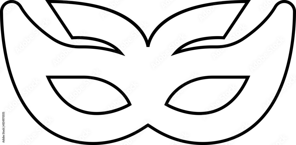 Carnival mask silhouettes. Black line icon of masquerade mask for party, parade and carnival for Mardi Gras and Halloween. Fantasy face mask element editable stock isolated on transparent background. Carnival mask silhouettes. Black line icon of masquerade mask for party, parade and carnival for Mardi Gras and Halloween. Fantasy face mask element editable stock isolated on transparent background.