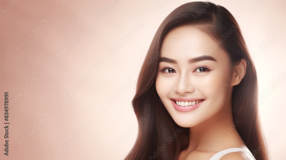 A stunning portrait of a beautiful Indonesian woman smiling brightly