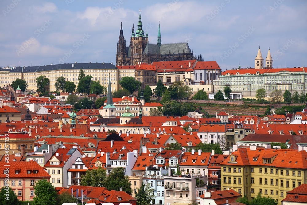 Prague cityscape with castle Prague cityscape with castle