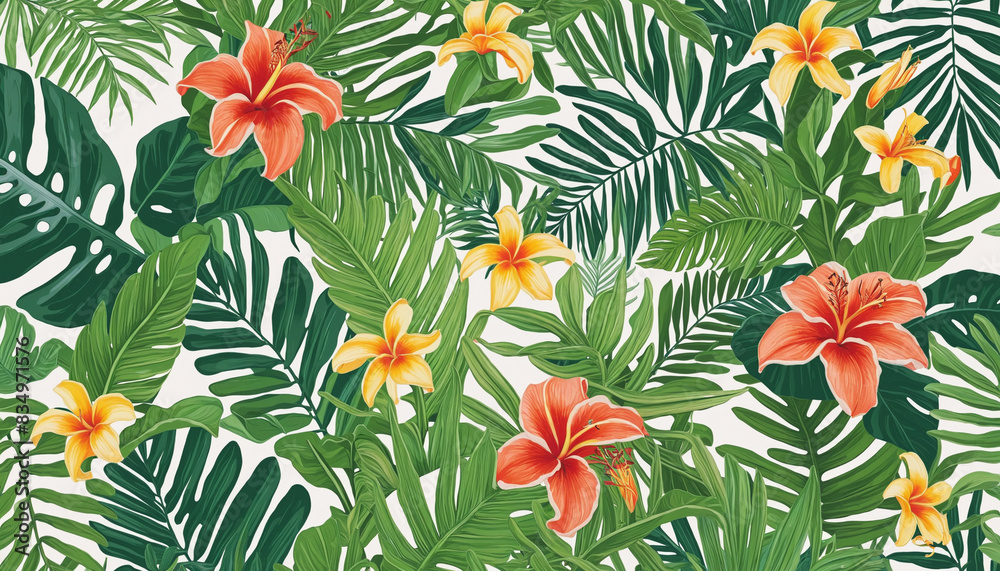Beautiful Tropical Summer Background Graphic Design Beautiful Tropical Summer Background Graphic Design