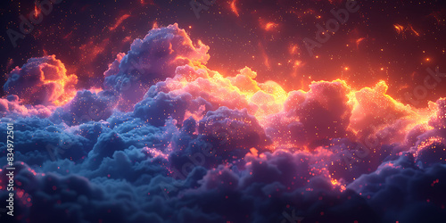 digital rendering of cloud cybersecurity vibrant colors dynamic shapes representing secure resilient data protection HDR Imaging Pixel Shift Technology capture vivid details and artistic perspective