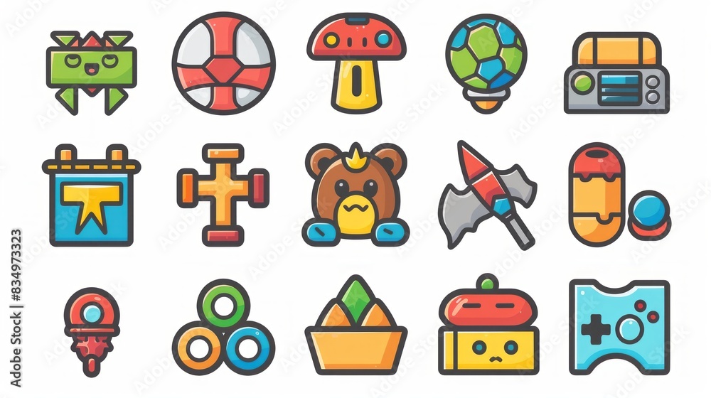 game and toys icon set game and toys icon set