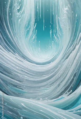 Generative AI creating a negative three-dimensional abstract design with copy space and a white border on a transparent background