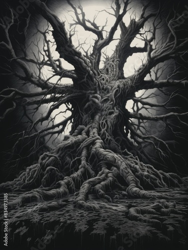Dark Academia: Twisted Ancient Tree photo