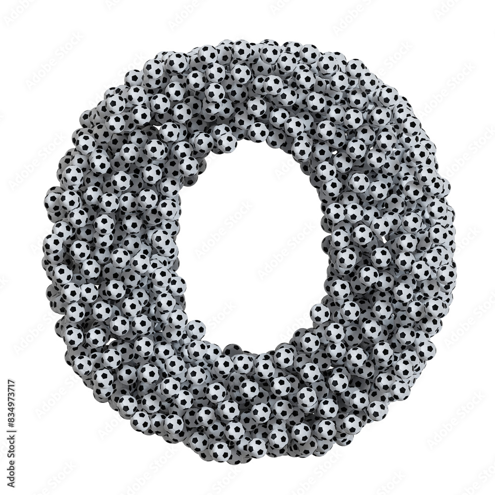 Alphabet made of soccer balls, letter O Alphabet made of soccer balls, letter O