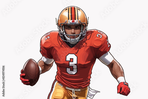 american football or rugby player illustration