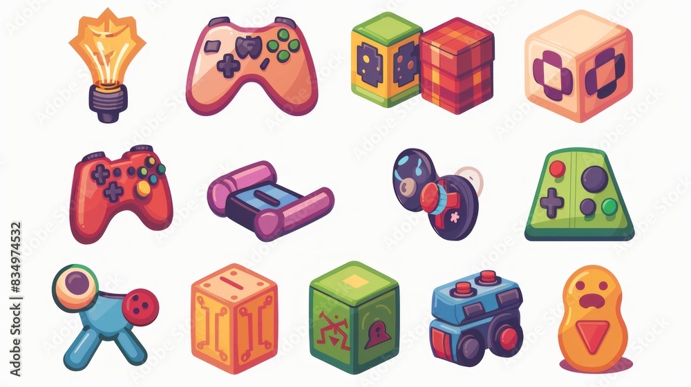 Fototapeta premium game and toys icon set