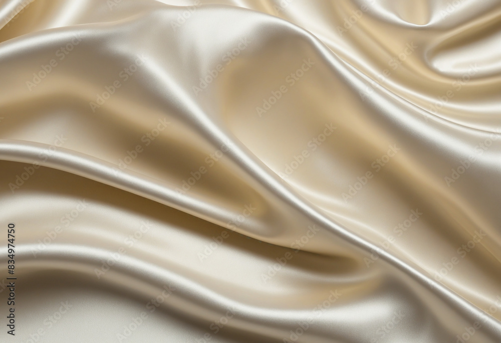 Fototapeta premium Elegant white silk fabric waves create a luxurious and abstract background