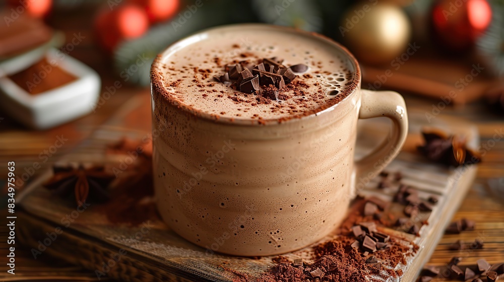 A creamy hot chocolate, with a dusting of cocoa powder. A creamy hot chocolate, with a dusting of cocoa powder.