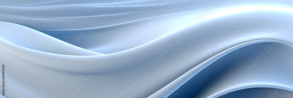 Fototapeta premium A serene and elegant abstract illustration featuring a series of layered, arching shapes in various shades of blue and white. The smooth gradient transitions and flowing lines create a calming, 
