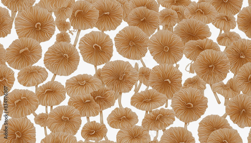 Generative AI-created transparent background layout featuring a photorealistic isolated lions mane mushroom with copy space and blank cut-out design for food lovers