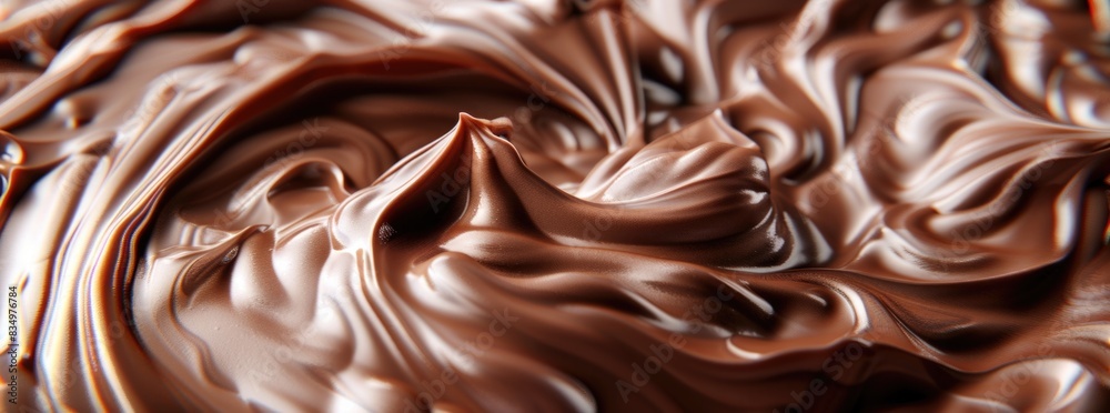 Swirling chocolate cream macro shot. Swirling chocolate cream macro shot.
