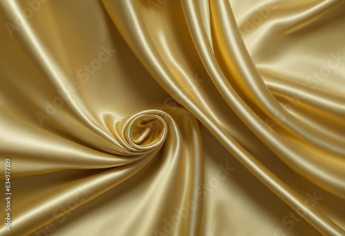 Luxurious Gold Silk Wave Background with Shimmering Sparkle