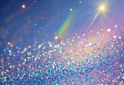 Holographic rainbow background with a sparkling twist