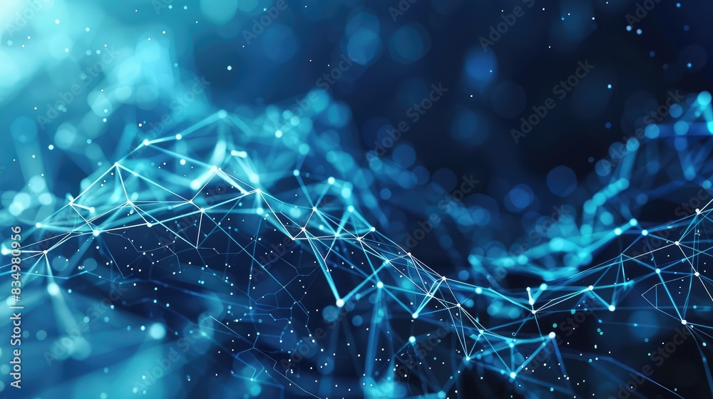 Abstract background with blue low poly structure. AI generated. Abstract background with blue low poly structure. AI generated.