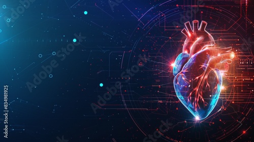 futuristic medical research or heart cardiology health care with diagnosis 