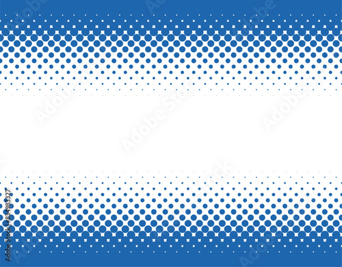 Vector halftone gradient top and bottom. Comics effect.  Isolated on white background