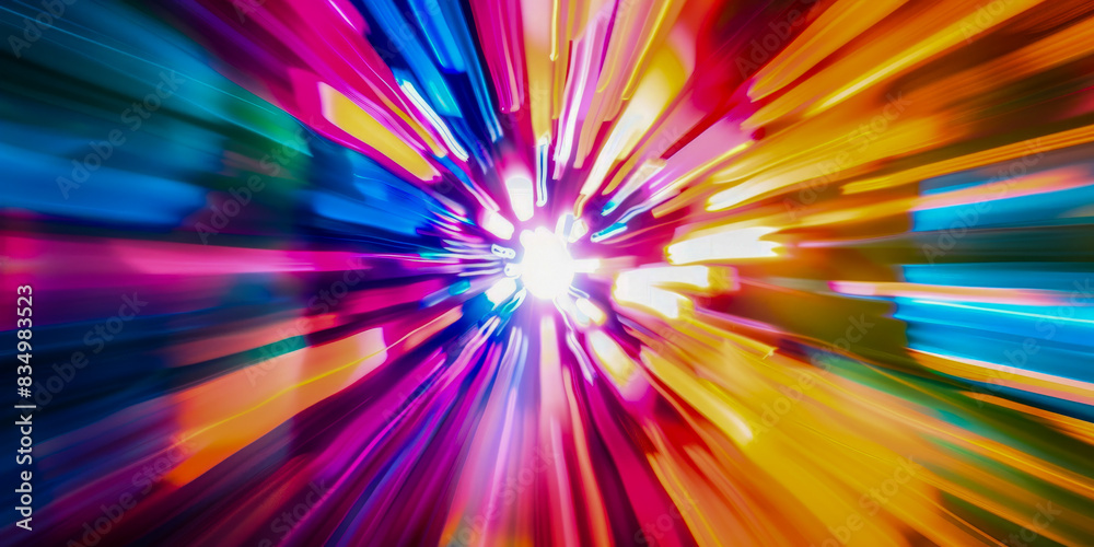A colorful, blurry of a light bulb A colorful, blurry of a light bulb