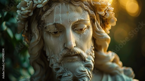 A serene depiction of Jesus Christ�s peaceful face. photo