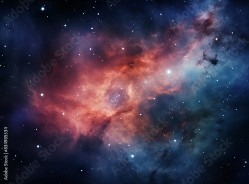 A majestic and colorful galaxy with swirling clouds and bright stars in the vast expanse of space.