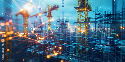 Digital Construction: Cranes and High-Rise Buildings in Progress