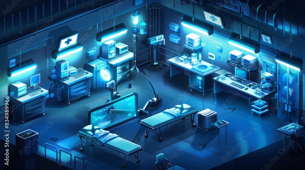 Isometric Quarantine Room Concept