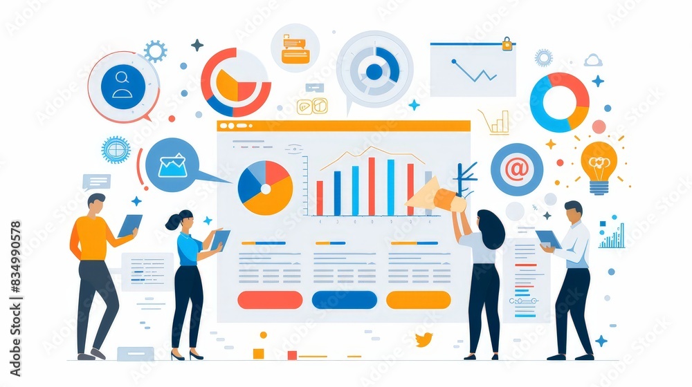 Create a visual guide to building a social media strategy for businesses. Include steps like defining goals, identifying target audiences, and measuring success.