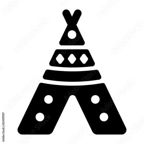 Check out glyph icon of a teepee symbol 