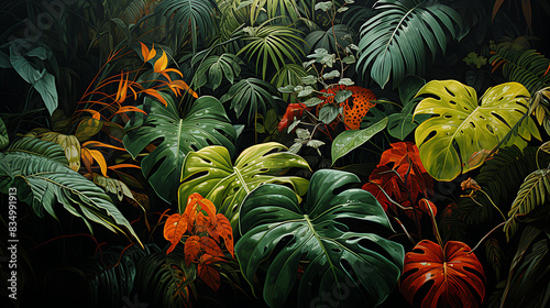 Jungle Leaves in the Amazon - green leaves background