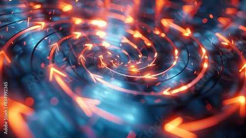 Continuous Improvement A 3D upward spiral with glowing arrows, representing ongoing improvement