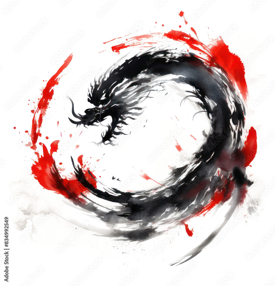 PNG Chinese dragon zodiac painting ink white background. PNG Chinese dragon zodiac painting ink white background.