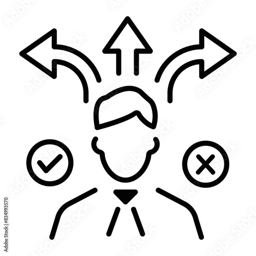 Easy to edit outline icon of guidance 