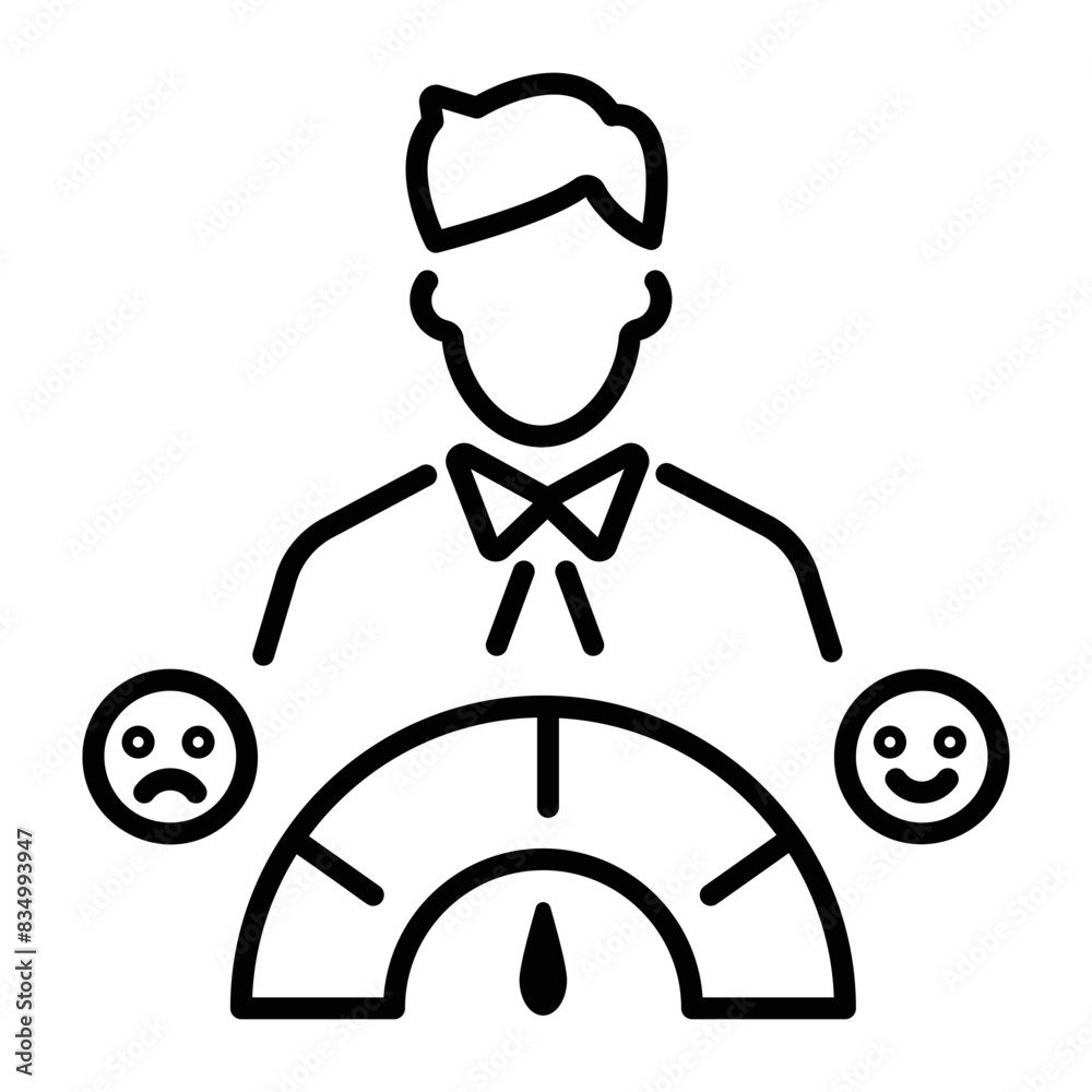 Ready to use line icon of customer satisfaction Ready to use line icon of customer satisfaction