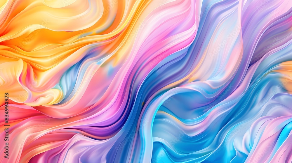 An abstract illustration of intertwined streaks of paint in rainbow colors, creating a sense of fluidity and connection. The paint streaks flow seamlessly into each other, forming an intricate An abstract illustration of intertwined streaks of paint in rainbow colors, creating a sense of fluidity and connection. The paint streaks flow seamlessly into each other, forming an intricate