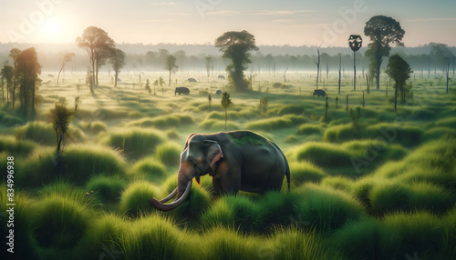 elephants  in the Naresuan Big Field style B photo